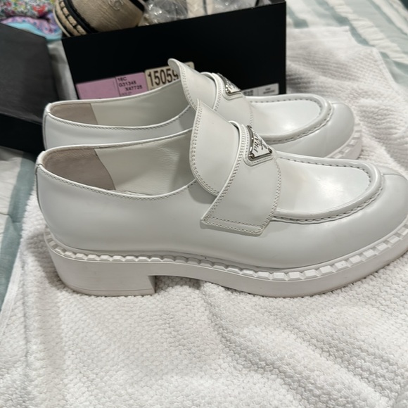 White Prada loafers size 40 - Picture 9 of 11